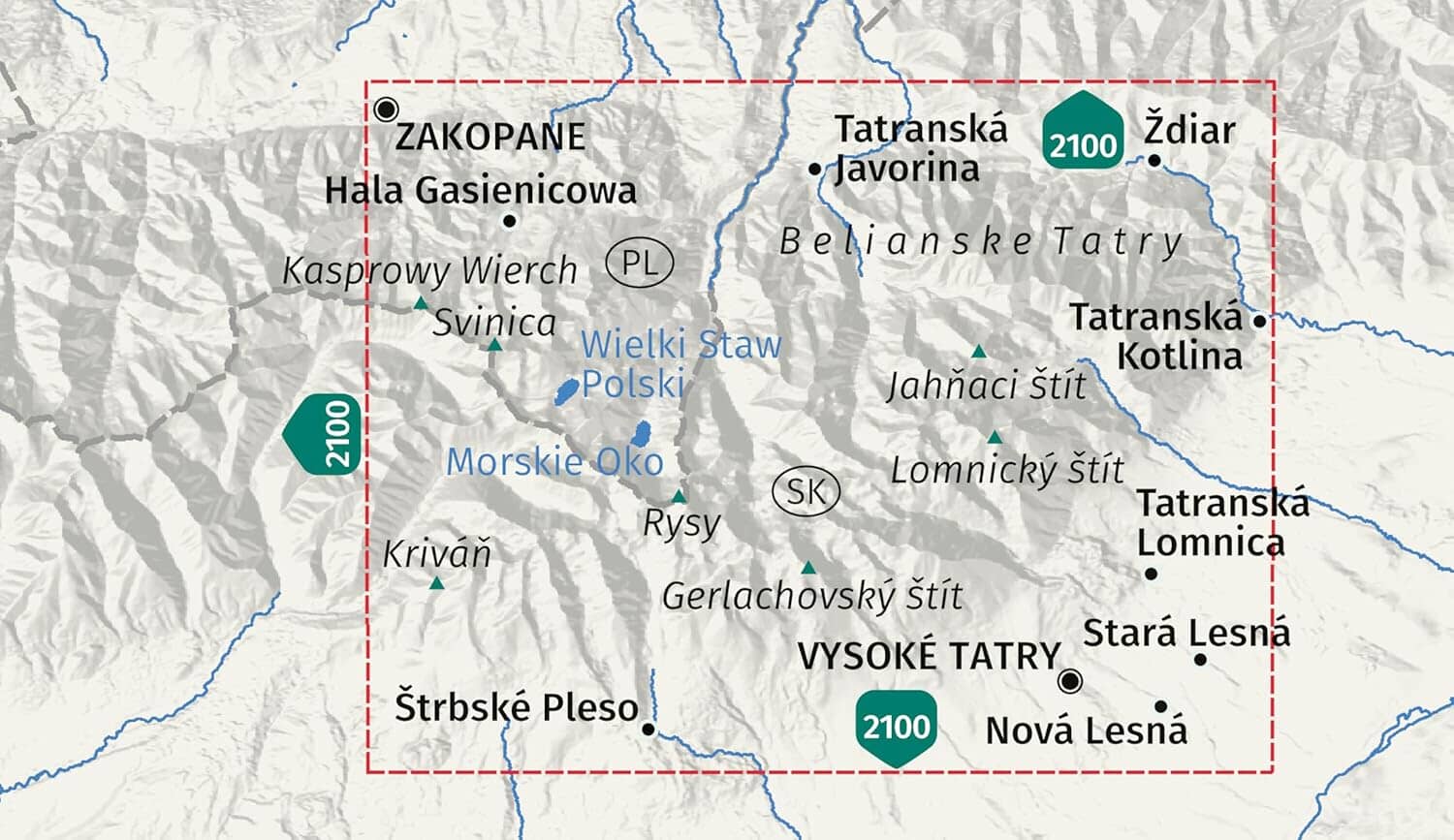 Carte de randonnée - Hautes Tatras & Tatras de Bela | Kompass 2130 - 1:25 000 carte de randonnée Kompass