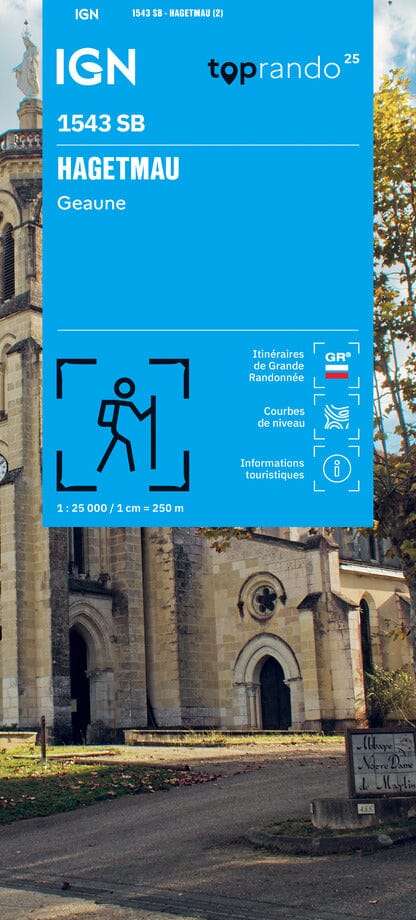 Carte de randonnée IGN Série Bleue n° 1543 - Hagetmau, Geaune carte de randonnée IGN 