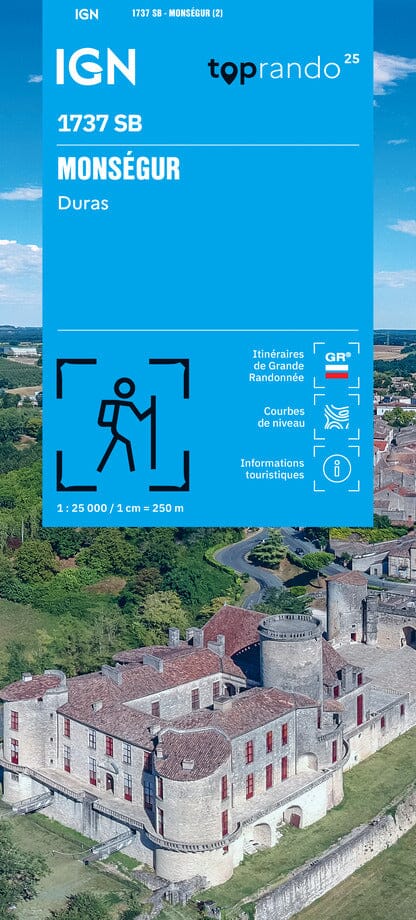 Carte de randonnée IGN Série Bleue n° 1737 - Monségur, Duras carte de randonnée IGN 