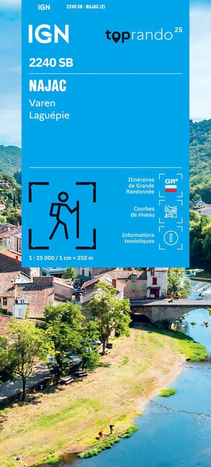 Carte de randonnée IGN Série Bleue n° 2240 - Najac, Varen, Laguépie carte de randonnée IGN