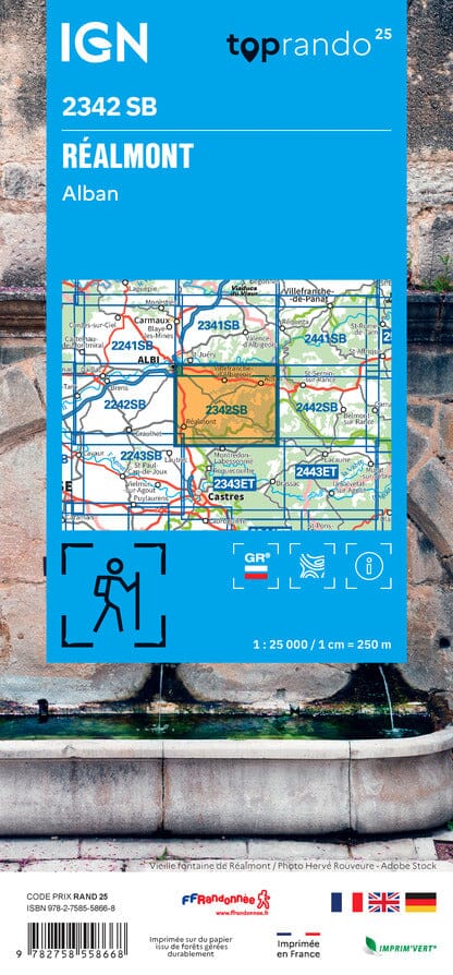 Carte de randonnée IGN Série Bleue n° 2342 - Réalmont, Alban carte de randonnée IGN