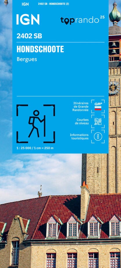 Carte de randonnée IGN Série Bleue n° 2402 - Hondschoote, Bergues carte de randonnée IGN 