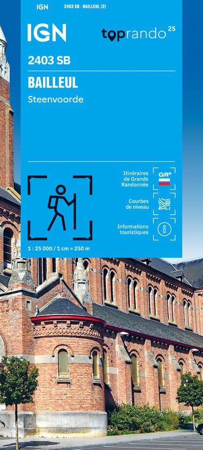 Carte de randonnée IGN Série Bleue n° 2403 - Bailleul, Steenvoorde carte de randonnée IGN 