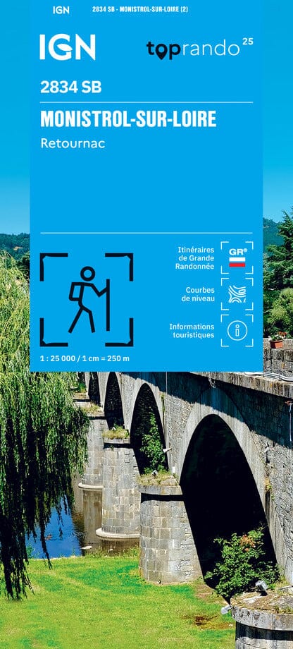 Carte de randonnée IGN Série Bleue n° 2834 - Monistrol-sur-Loire, Retournac carte de randonnée IGN 