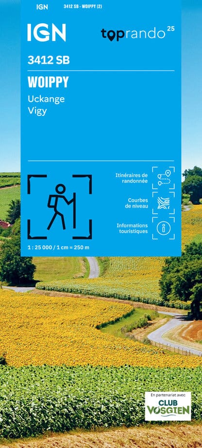 Carte de randonnée IGN Série Bleue n° 3412 - Woippy, Uckange, Vigy carte de randonnée IGN 