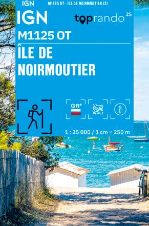 Carte de randonnée IGN Top 25 Mini n° M1125 OT - Ile de Noirmoutier carte de randonnée IGN 