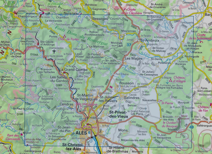 Carte de randonnée IGN TOP 25 n° 2840 OT - Alès carte de randonnée IGN 