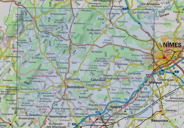 Carte de randonnée IGN TOP 25 n° 2842 OT - Sommières, Vergèze, Quissac carte de randonnée IGN 