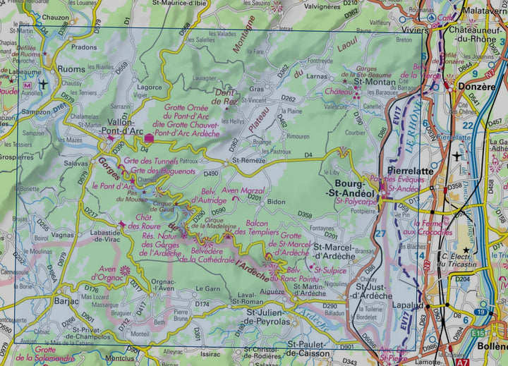 Carte de randonnée IGN TOP 25 n° 2939 OT - Gorges de l'Ardèche, Bourg-Saint-Andéol, Vallon-Pont-d'Arc carte de randonnée IGN 