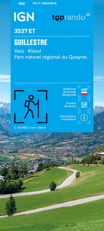 Carte de randonnée IGN TOP 25 n° 3537 ET - Guillestre, Vars et Risoul, PNR du Queyras carte de randonnée IGN 