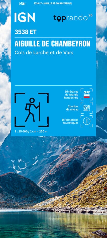 Carte de randonnée IGN TOP 25 n° 3538 ET - Aiguille de Chambeyron, Cols de Larche et de Vars carte de randonnée IGN 2026 
