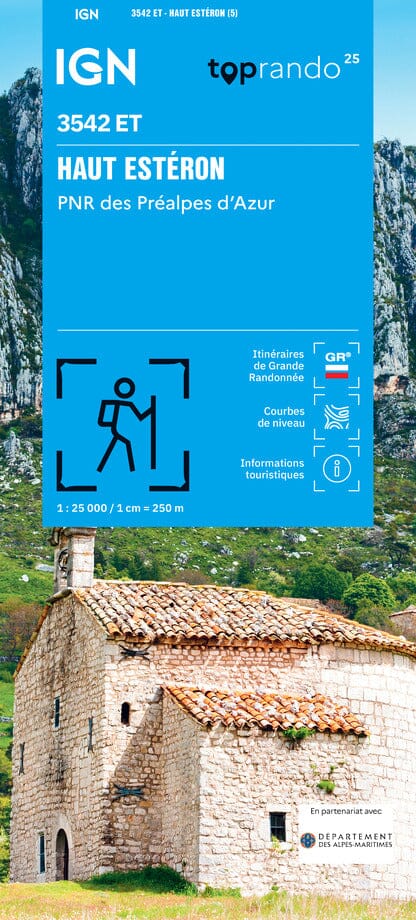 Carte de randonnée IGN TOP 25 n° 3542 ET - Haut Estéron, Préalpes d'Azur carte de randonnée IGN 