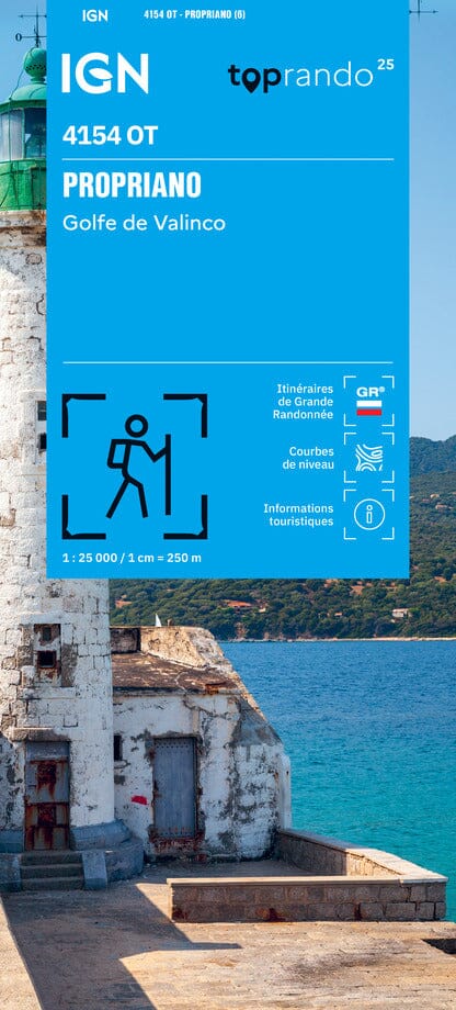 Carte de randonnée IGN TOP 25 n° 4154 OT - Propriano, Golfe de Valinco (Corse) carte de randonnée IGN 