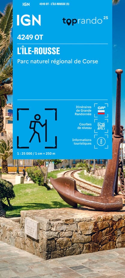 Carte de randonnée IGN TOP 25 n° 4249 OT - L'île Rousse (PNR de Corse) carte de randonnée IGN 