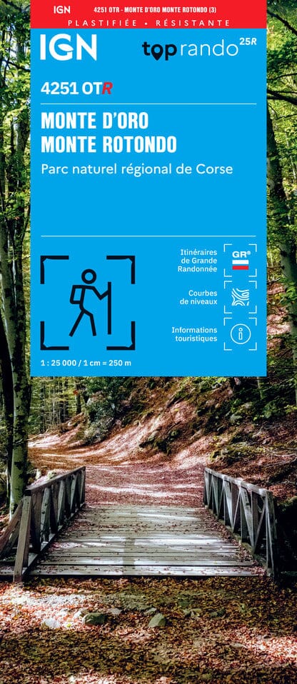 Carte de randonnée IGN TOP 25 n° 4251 OTR - Monte d'Oro, Monte Rotondo (Corse) carte de randonnée IGN 