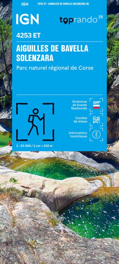 Carte de randonnée IGN TOP 25 n° 4253 ET - Aiguilles de Bavella, Solenzara, PNR de Corse carte de randonnée IGN 