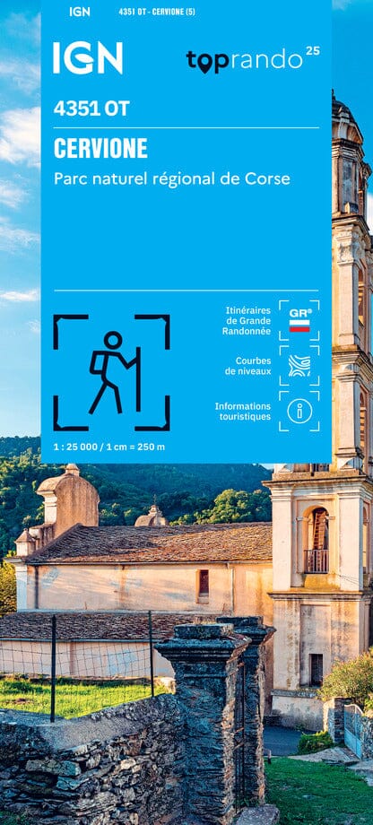 Carte de randonnée IGN TOP 25 n° 4351 OT - Cervione (Corse) carte de randonnée IGN