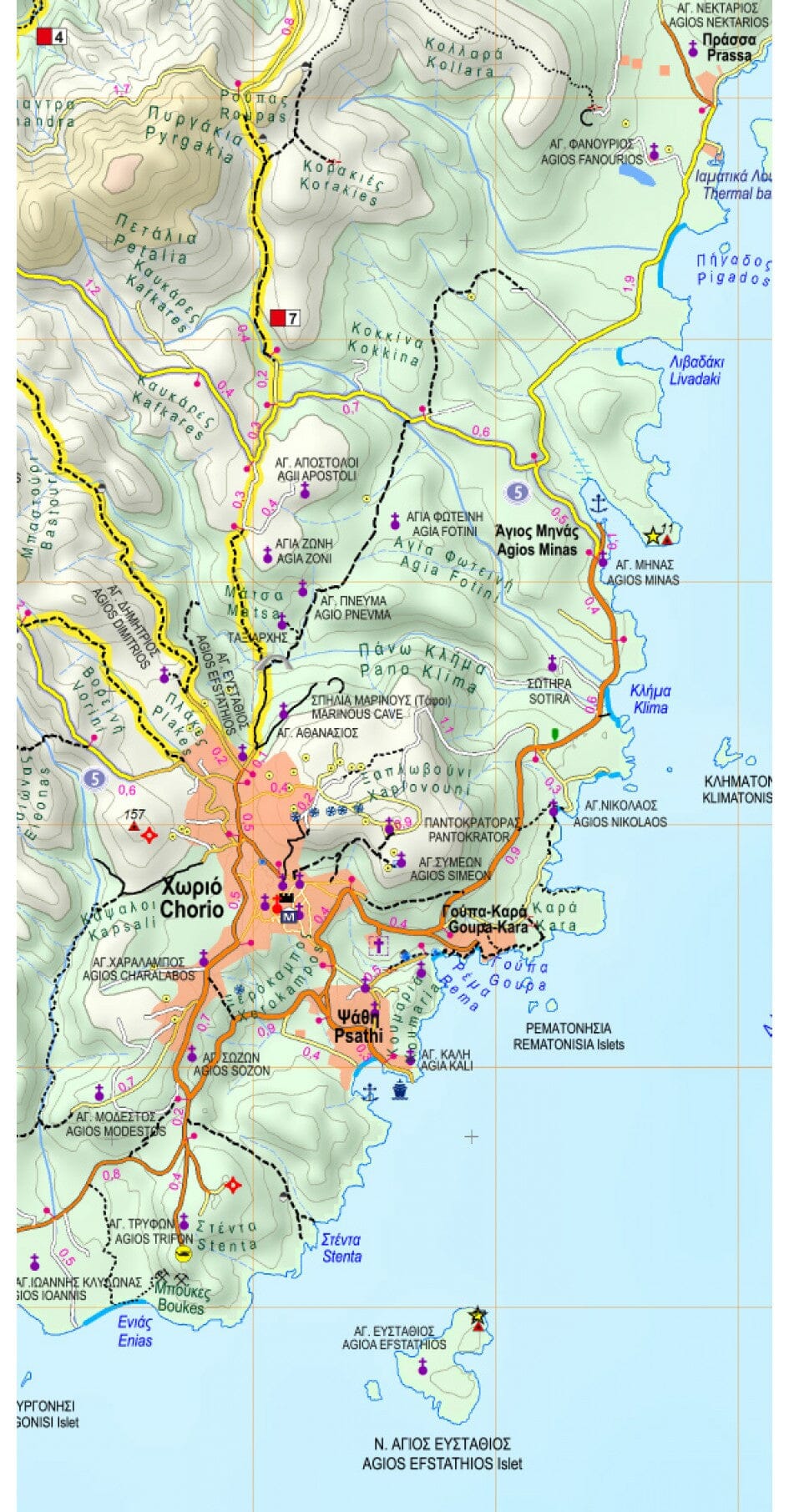 Carte de randonnée - îles de Milos, Kimolos, Polyaigos | Anavasi carte de randonnée Anavasi 