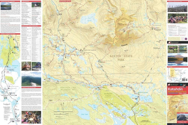 Carte de randonnée imperméable - Katahdin & parc d'État de Baxter | Map Adventures carte de randonnée Map Adventures 