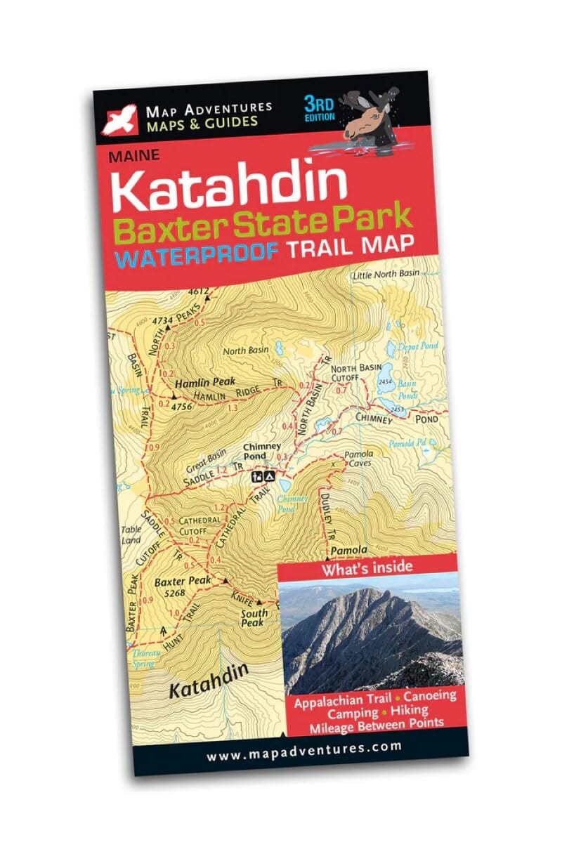 Carte de randonnée imperméable - Katahdin & parc d'État de Baxter | Map Adventures carte de randonnée Map Adventures 