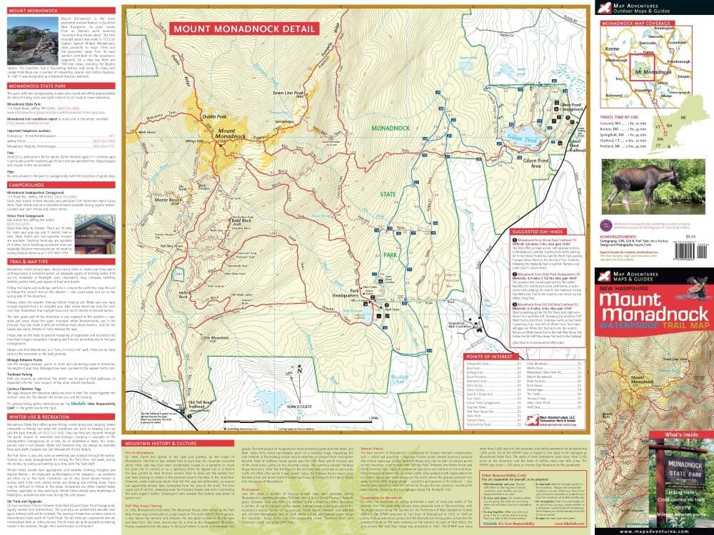 Carte de randonnée imperméable - Mount Monadnock (New Hampshire) | Map Adventures carte de randonnée Map Adventures 