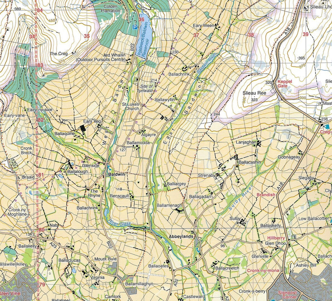 Carte de randonnée - Isle of Man XT30 | Harvey Maps - Superwalker maps carte pliée Harvey Maps 