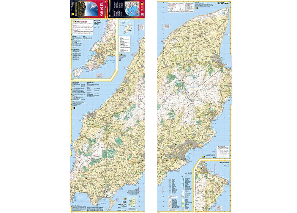 Carte de randonnée - Isle of Man XT30 | Harvey Maps - Superwalker maps carte pliée Harvey Maps 