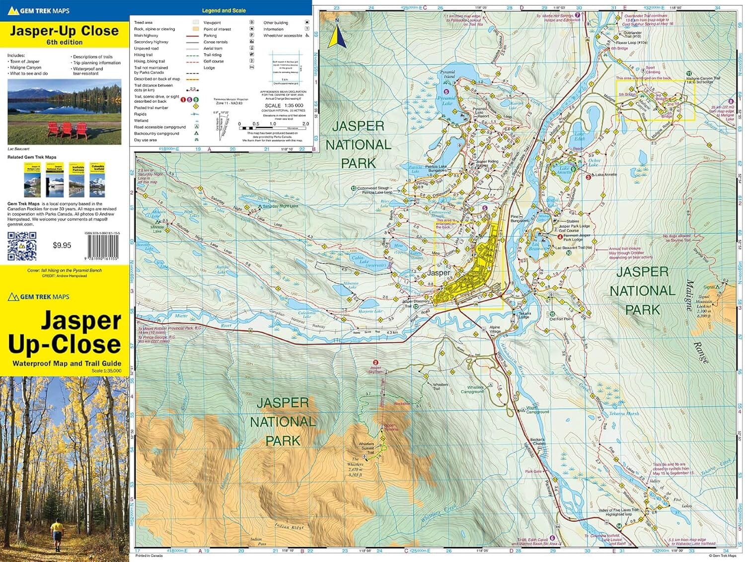 Carte de randonnée - Jasper Up-Close (Alberta) | Gem Trek carte de randonnée Gem Trek Publishing