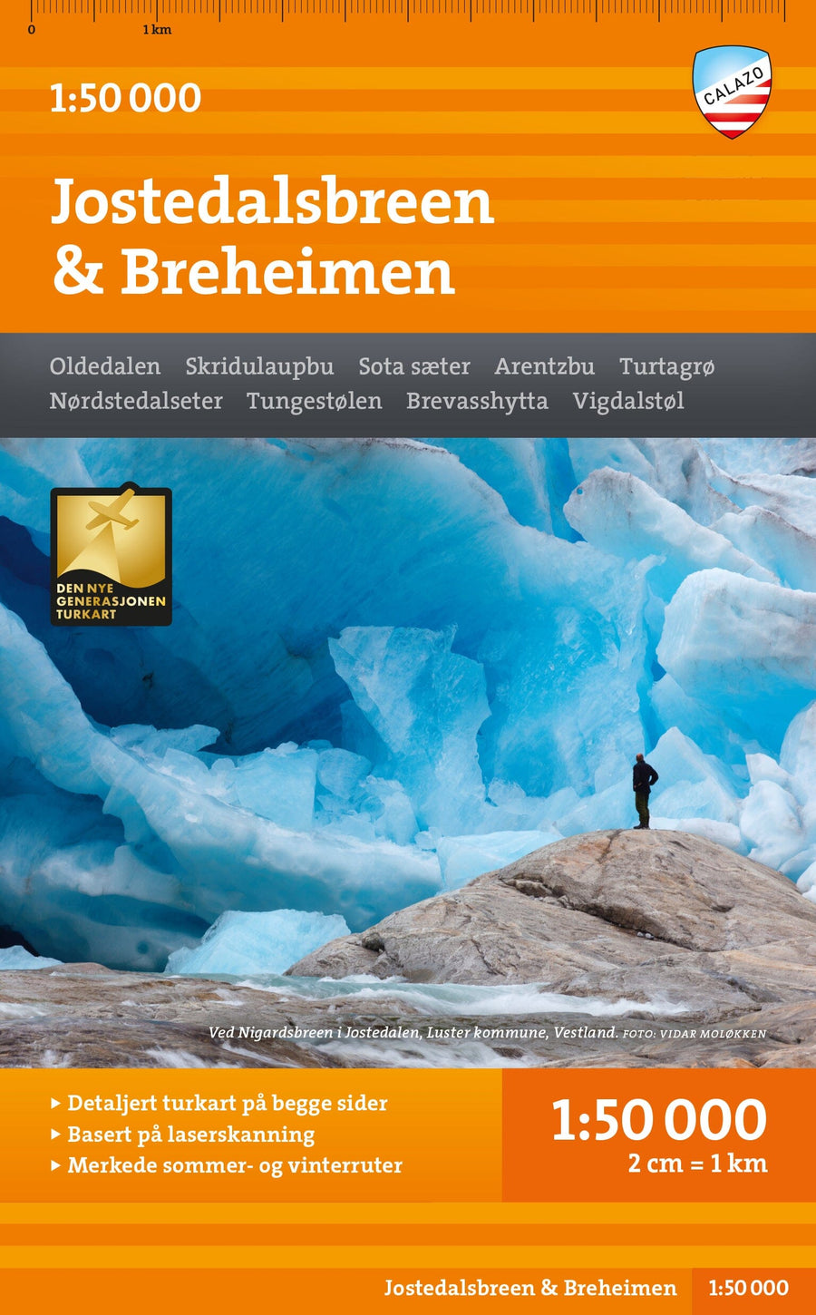 Carte de randonnée - Jostedalsbreen & Breheimen (Norvège) | Calazo - 1/50 000 carte pliée Calazo 