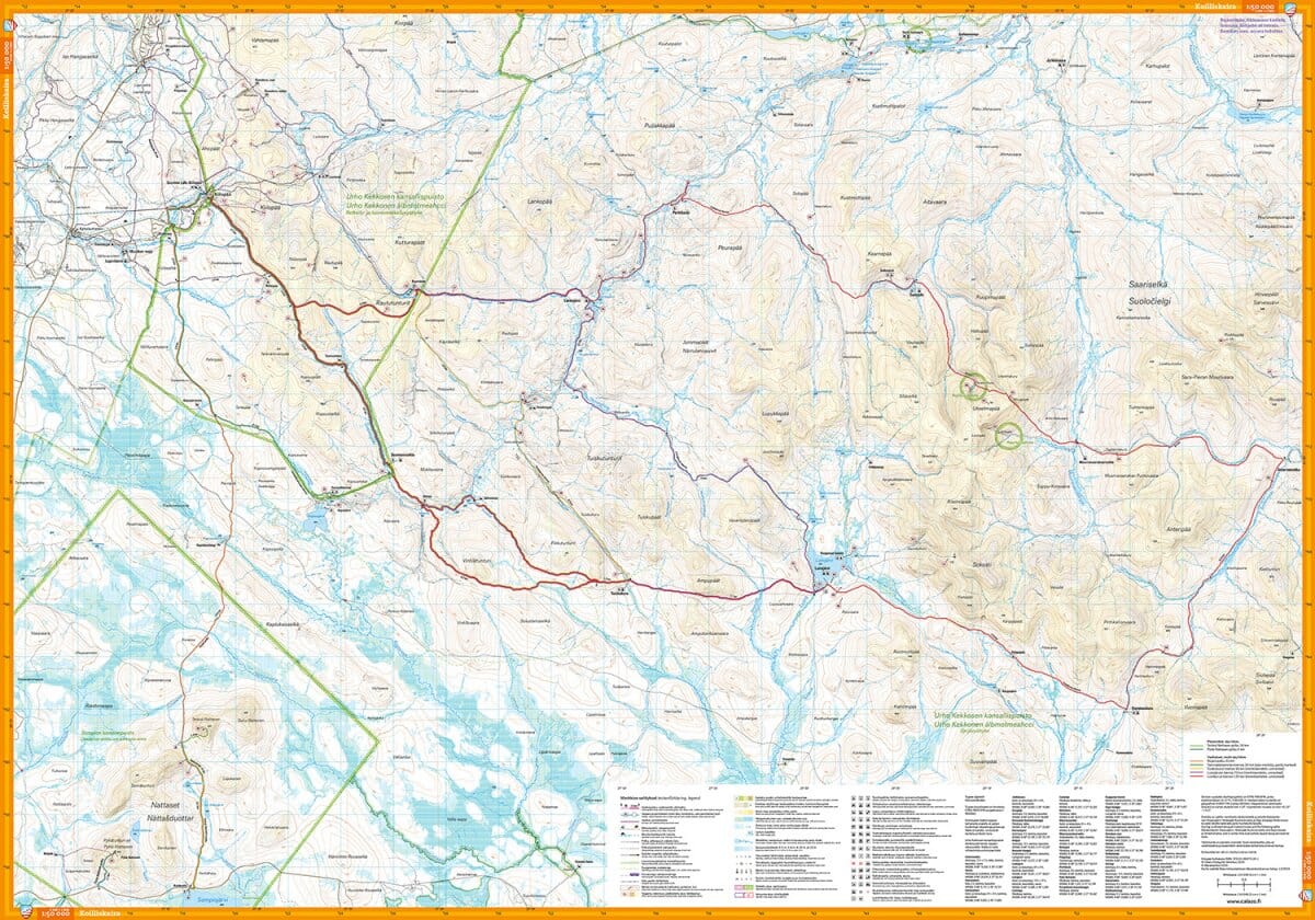 Carte de randonnée - Kiilopää - + guide (Finlande) | Calazo carte de randonnée Calazo