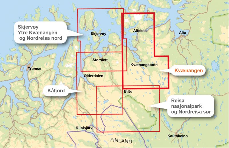 Carte de randonnée - Kvænangen (Norvège) | Calazo - 1/50 000 carte de randonnée Calazo