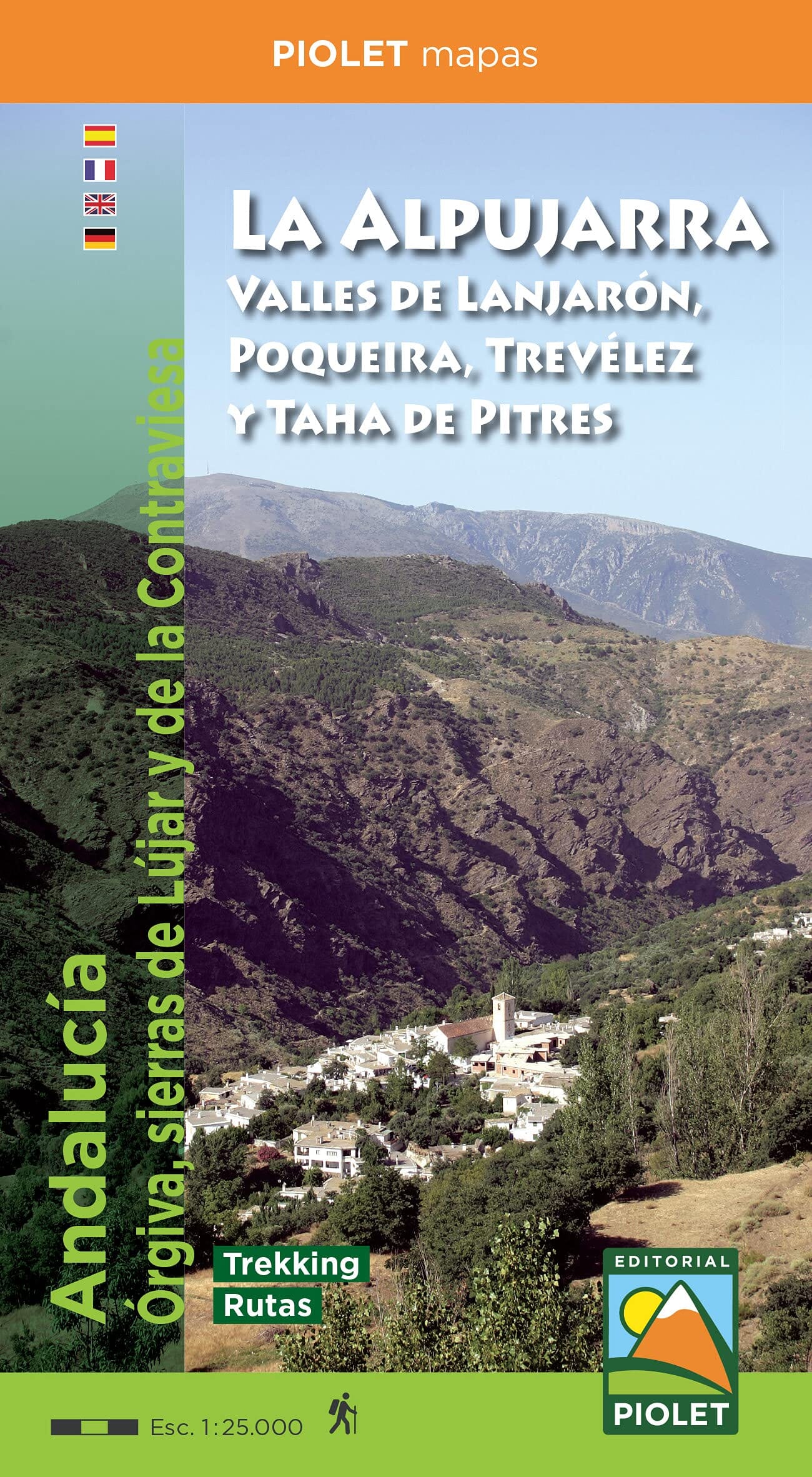 Carte de randonnée - La Alpujarra. Valles de Lanjarón, Poqueira, Taha de Pitres y Treveléz | Piolet carte de randonnée Editorial Piolet