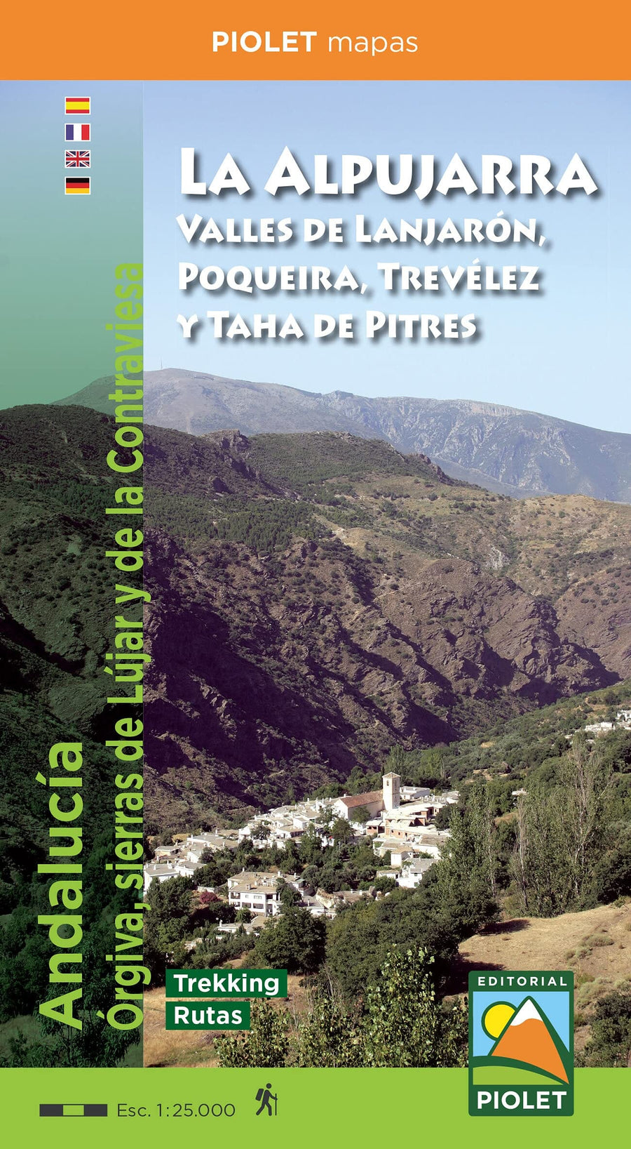 Carte de randonnée - La Alpujarra. Valles de Lanjarón, Poqueira, Taha de Pitres y Treveléz | Piolet carte pliée Editorial Piolet 