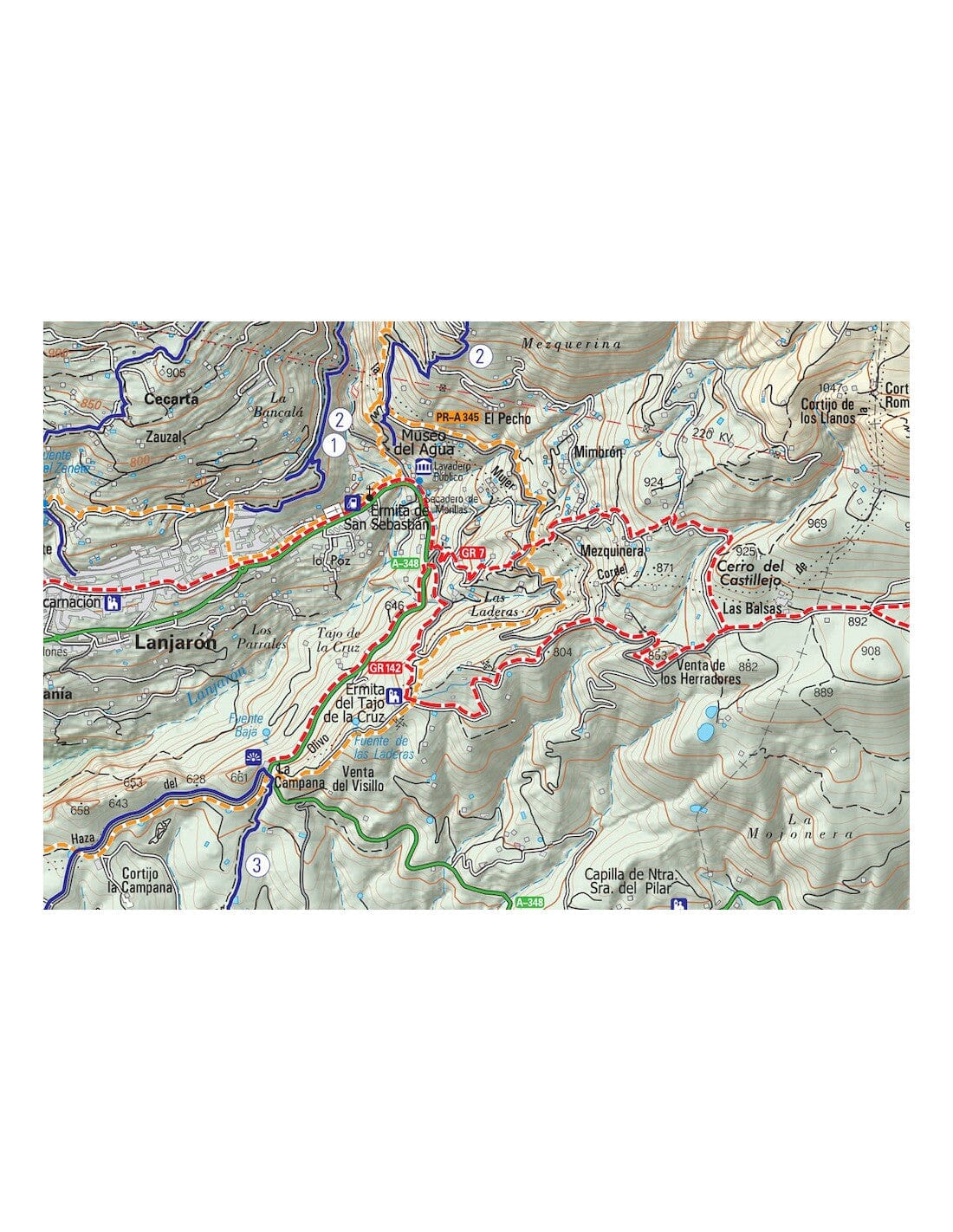Carte de randonnée - La Alpujarra. Valles de Lanjarón, Poqueira, Taha de Pitres y Treveléz | Piolet carte de randonnée Editorial Piolet