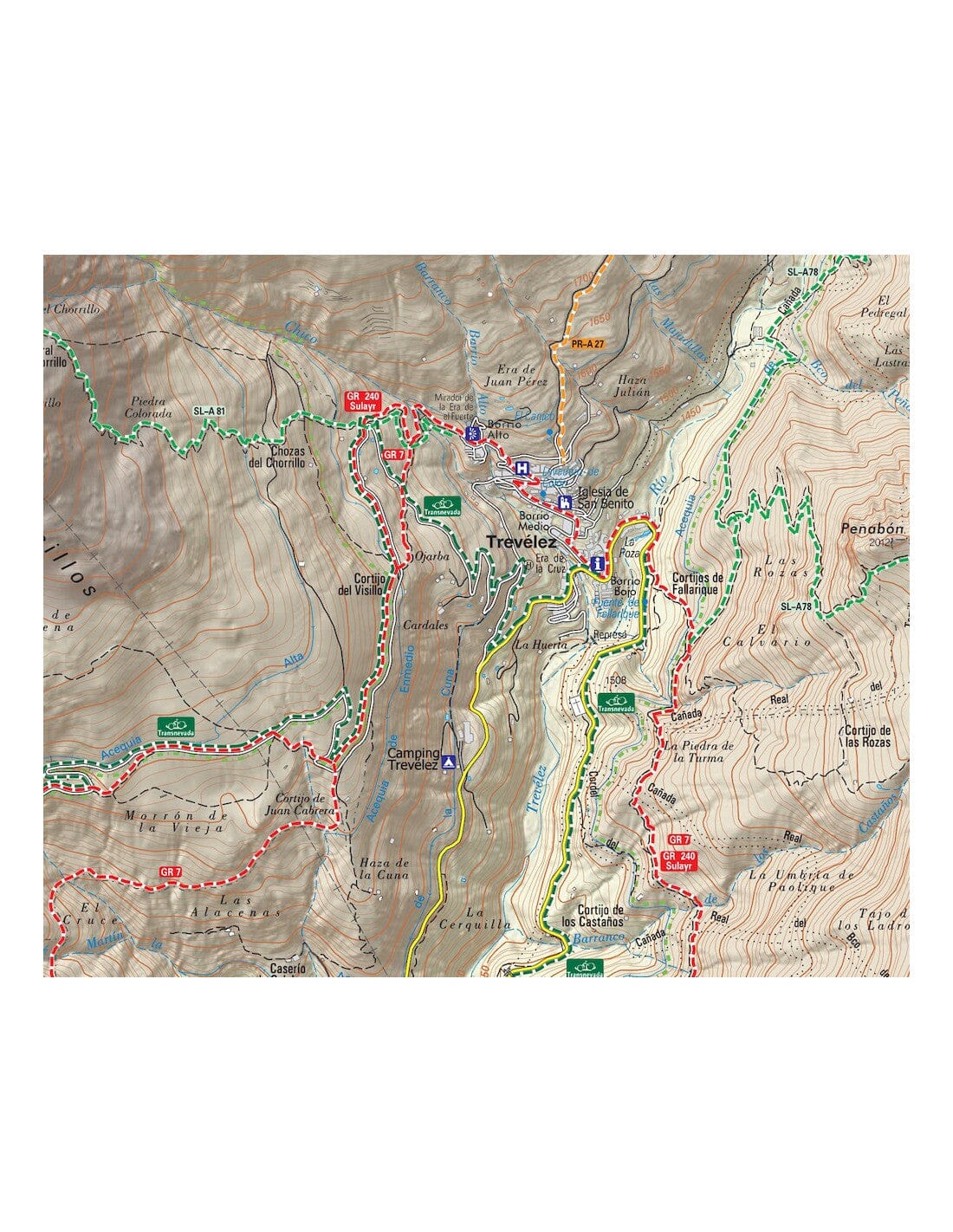 Carte de randonnée - La Alpujarra. Valles de Lanjarón, Poqueira, Taha de Pitres y Treveléz | Piolet carte de randonnée Editorial Piolet