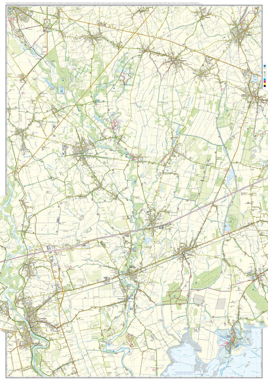 Carte de randonnée - Laguna di Marano, Lignano, Codroipo (Italie) | Tabacco carte de randonnée Tabacco 