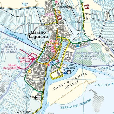 Carte de randonnée - Laguna di Marano, Lignano, Codroipo (Italie) | Tabacco carte de randonnée Tabacco 