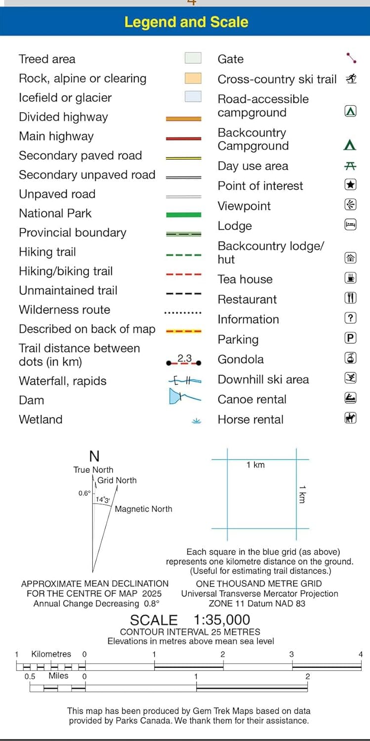 Carte de randonnée - Lake Louise et Moraine Lake (PN Banff, Alberta) | Gem Trek carte de randonnée Gem Trek Publishing 