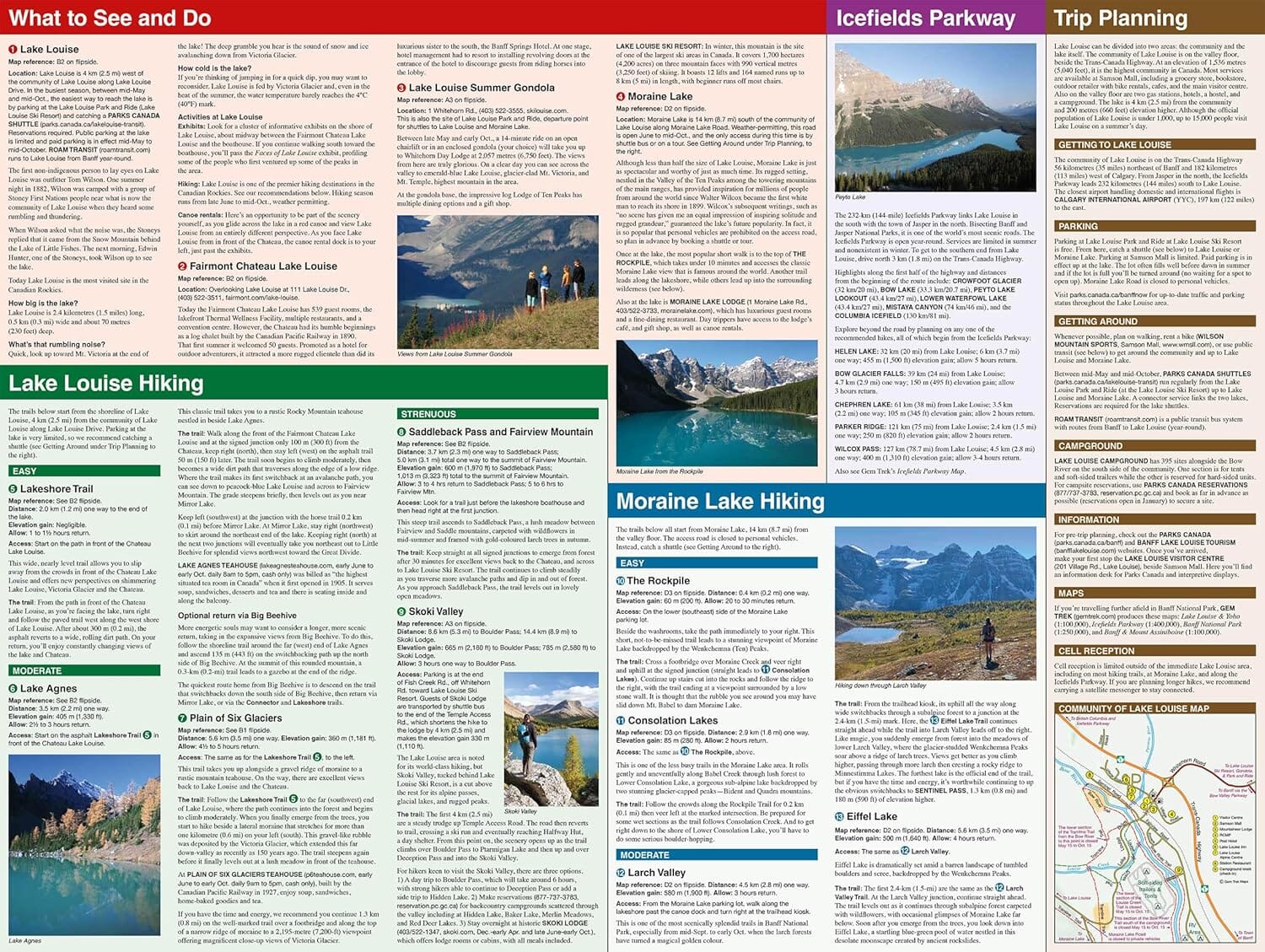Carte de randonnée - Lake Louise et Moraine Lake (PN Banff, Alberta) | Gem Trek carte de randonnée Gem Trek Publishing 