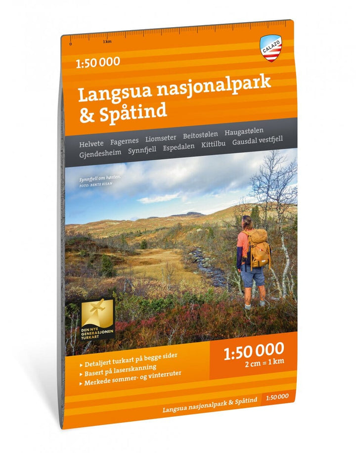 Carte de randonnée - Langsua Nasjonalpark och Spåtind (Norvège) | Calazo - 1/50 000 carte pliée Calazo 