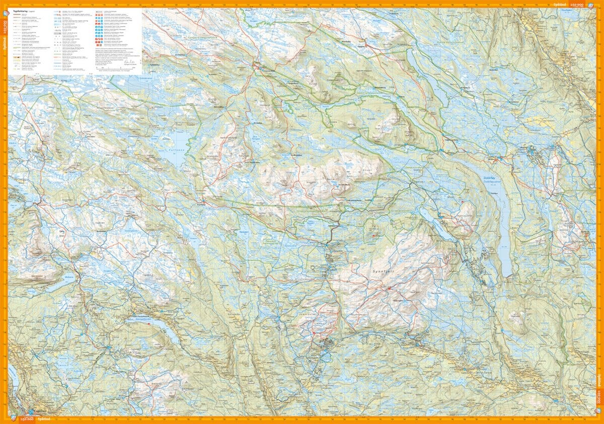Carte de randonnée - Langsua Nasjonalpark och Spåtind (Norvège) | Calazo - 1/50 000 carte de randonnée Calazo