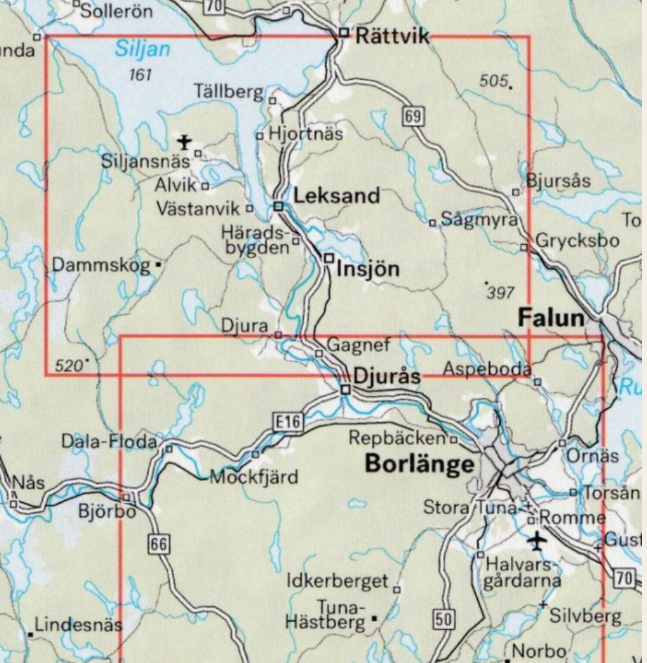 Carte de randonnée - Leksand Borlänge (Suède) | Calazo carte de randonnée Calazo