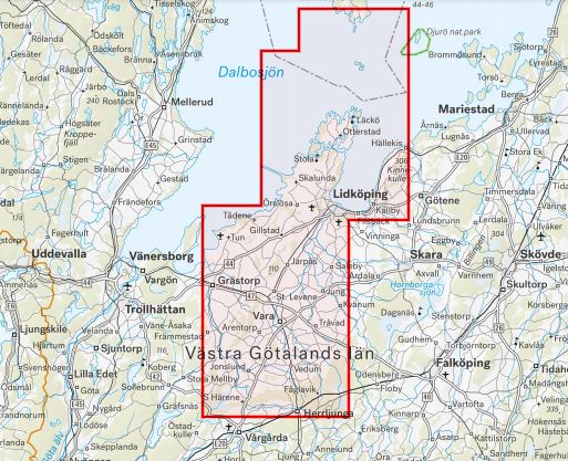 Carte de randonnée - Lidköping Kållandsö (Suède) | Calazo carte de randonnée Calazo