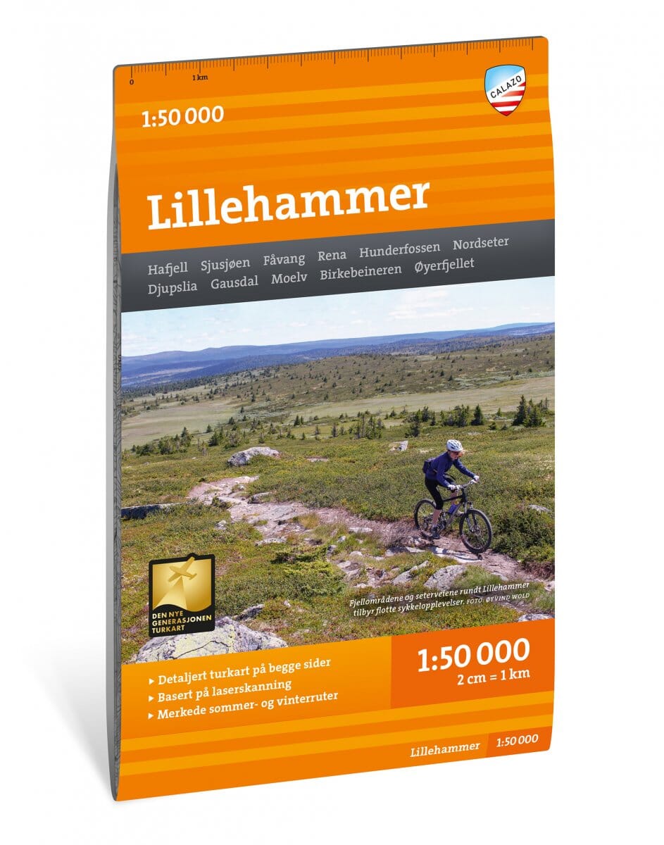 Carte de randonnée - Lillehammer (Norvège) | Calazo - 1/50 000 carte de randonnée Calazo