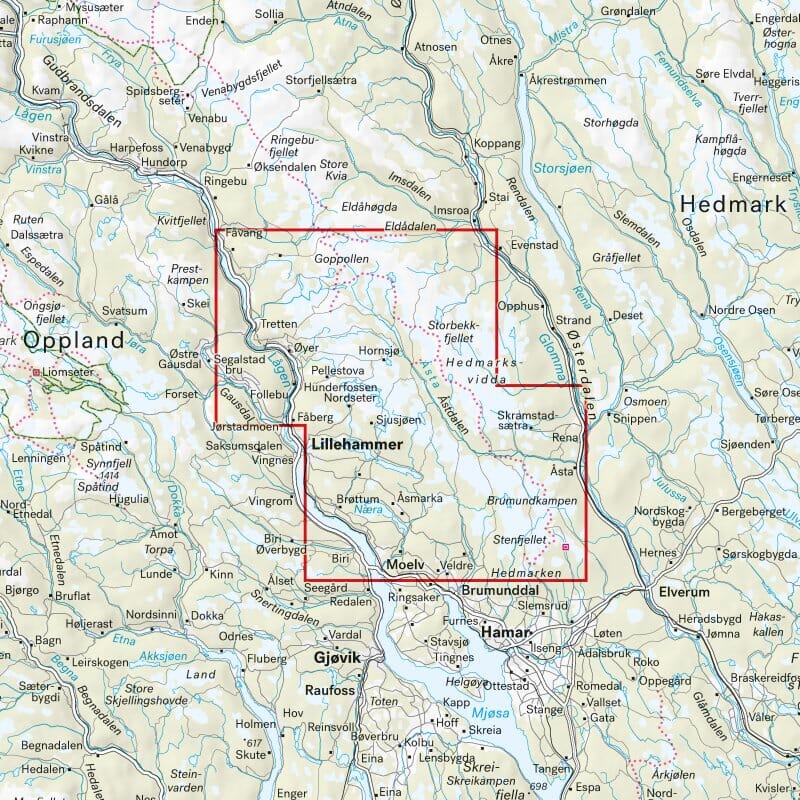 Carte de randonnée - Lillehammer (Norvège) | Calazo - 1/50 000 carte de randonnée Calazo