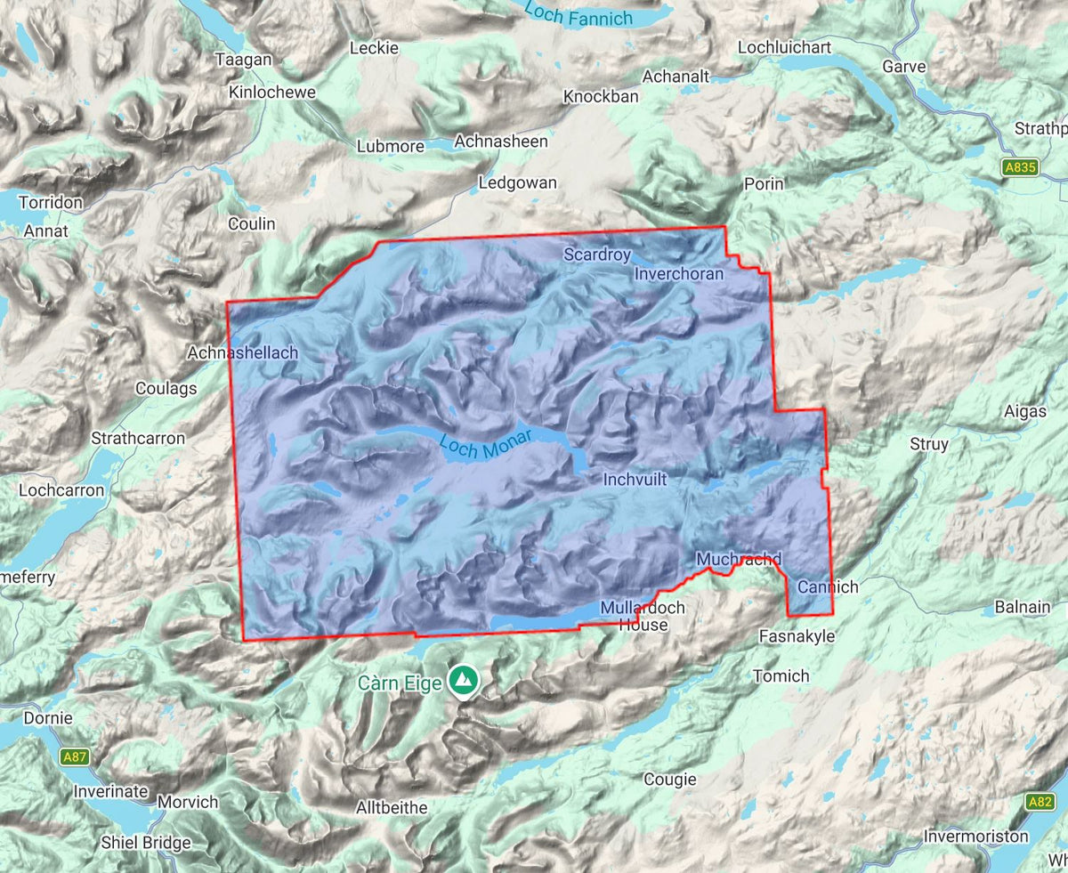 Carte de randonnée - Loch Monar XT40 | Harvey Maps - Ultramap carte de randonnée Harvey Maps 
