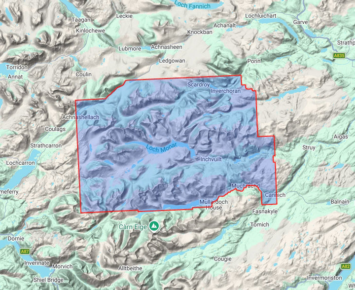 Carte de randonnée - Loch Monar XT40 | Harvey Maps - Ultramap carte de randonnée Harvey Maps 