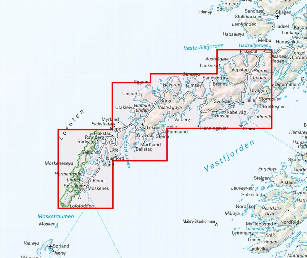 Carte de randonnée - Lofoten (Norvège) | Calazo - 1/50 000 carte pliée Calazo 