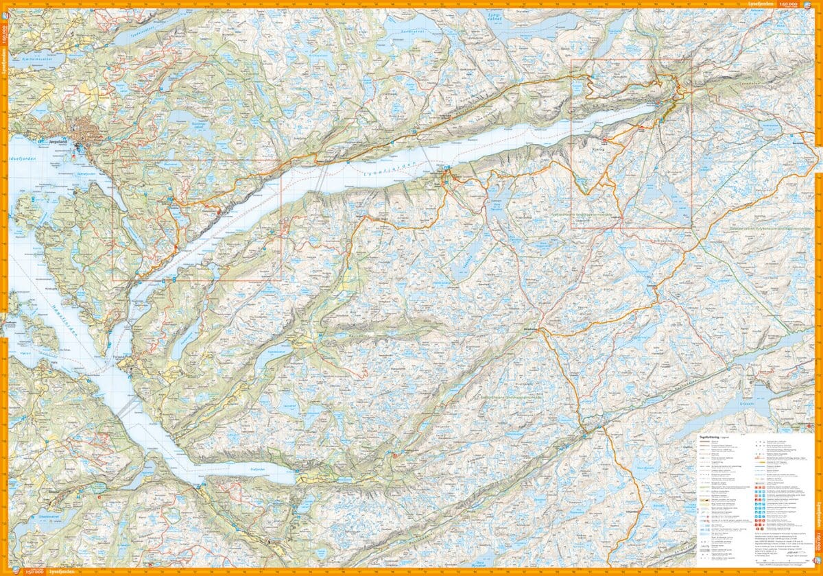 Carte de randonnée - Lysefjorden, Preikestoelen & Kjerag (Norvège) | Calazo - 1/50 000 carte de randonnée Calazo 