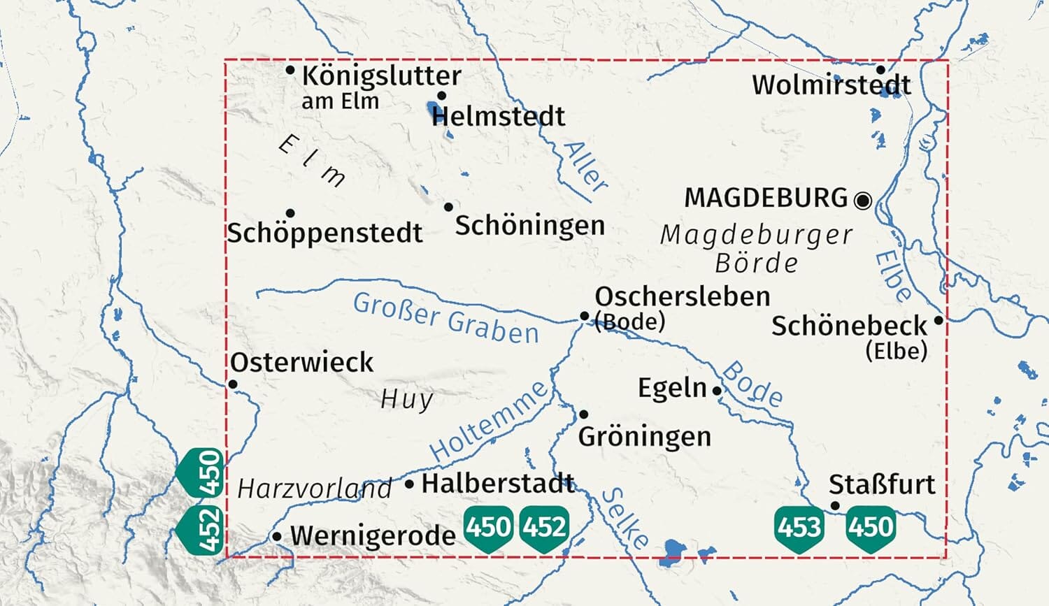 Carte de randonnée - Magdebourg, Halberstadt, Elbe moyenne & contreforts du Harz | Kompass 465 carte de randonnée Kompass 